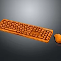 Wooden Electronic Keyboard And Mouse Set For Computer Peripherals Use 3d model