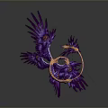 Vibrant Mythical Purple Pink Dragon Creature With Circular Body Feathered Wings And Tail