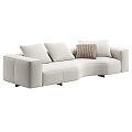 Minotti double sofa pillow sofa 3d model