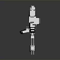 Futuristic Heavy Machine Gun With Multiple Barrels Mechanical Design And Orange Details