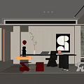 Modern study 3d model