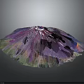 Artistic Colorful Terrain With Fan Shaped Structure And Gradient Purple Pink Green Blue Hues