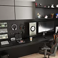 Modern e-sports room home digital product combination desktop computer tablet computer mouse keyboard headset toy hand-made blind box 3d model