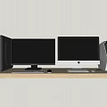 Computer monitor keyboard mouse host 3d model