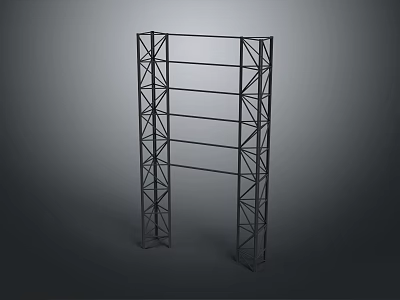 Sturdy Modern Metal Shelf Furniture With Multiple Layers And Frame Structure 3d model