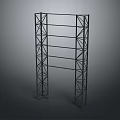 Sturdy Modern Metal Shelf Furniture With Multiple Layers And Frame Structure 3d model