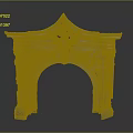 Ornate Carved Arched Entrance Gate Featuring Angel Statues And Decorative Pillars