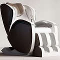 Modern Massage Chair Featuring Black White Brown Design Ergonomic Backrest Armrest And Footrest