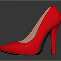 Shiny Red High Heels With Pointed Toe And Stiletto Heel On Black Background