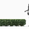 Silhouette of a Woman Walking Beside a Green Leafy Hedge in Outdoor Setting