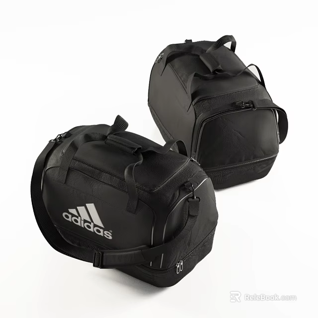 Adidas Black Sporty Duffel Bags With Durable Material For Travel And Gym Use 3d model 