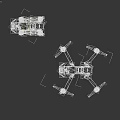 White Electronic Drones With Gold Propellers Small And Large Sizes