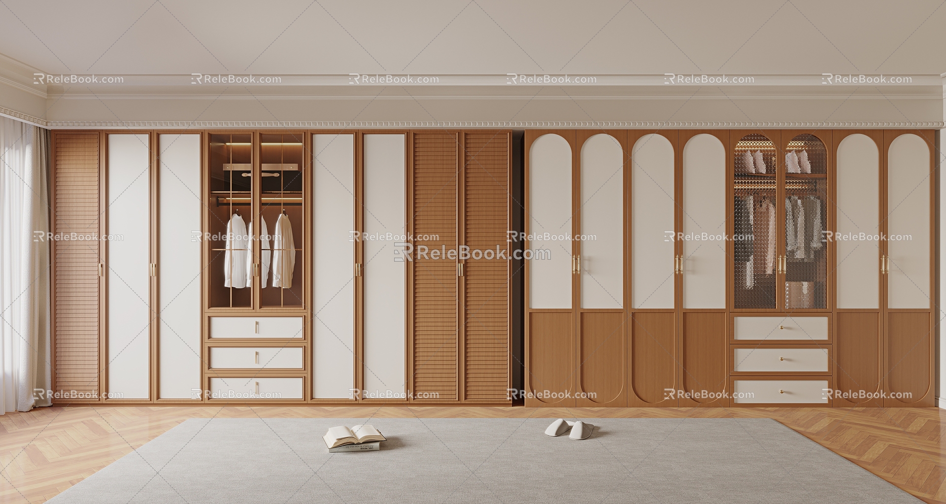 French Middle Style Wardrobe 3d model