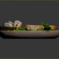 Healthy Avocado Dish With Fish Boiled Eggs Bread And Fresh Greens