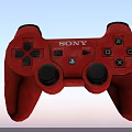 Sony Red Wireless Game Controller With Ergonomic Design For Gaming Use 3d model