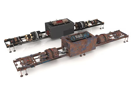 modern industrial equipment assembly line 3d model