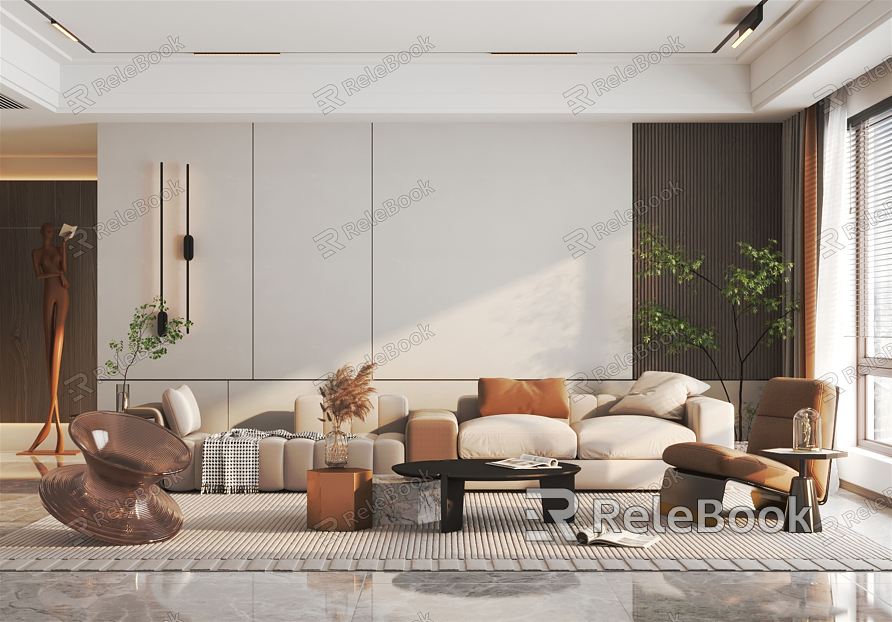 modern living room home living room model