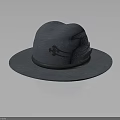 Light Blue Wide Brim Hat With Decorative Band And Floral Accent