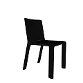 Black Leather Leisure Chair with Modern Minimalist Design and Smooth Surface