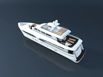 Sleek Modern Luxury Yacht With Spacious Decks And Exterior Design 3d model