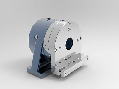 Industrial Equipment Precision Mechanical Rotary Mounting Component With Metal Base And Holes 3d model