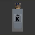 Transparent Square Dolce Gabbana Bottle With Gold Crown And Black K Logo