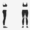 Stylish Black Athletic Sports Bra And Leggings With Workout Shoes