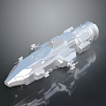 Futuristic Silver Streamlined Spacecraft For Space Exploration With Structural Components And Thruster Modules 3d model