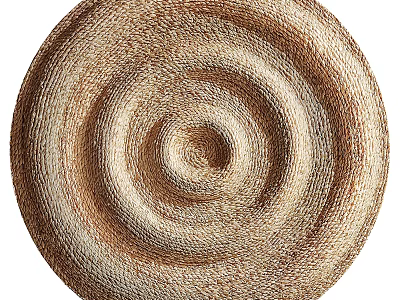 Natural Fiber Woven Mat For Home Decor With Round Spiral Design 3d model