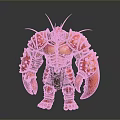Red Lobster Humanoid 3D Model With Muscular Build And Armored Claws Antennae