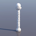 Chinese Pillar New Chinese Pillar Lotus Tuo Beads Xiangyun Pillar Xiangyun Pillar 3d model