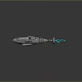 Futuristic Sci Fi Weapon Gun With Blue Electric Energy And Metallic Design