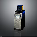 Chase ATM Machine With Blue Top Logo White Body And Digital Screen