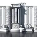 Ornate Roman Columns Architectural Design With Intricate Carvings And Decorative Busts