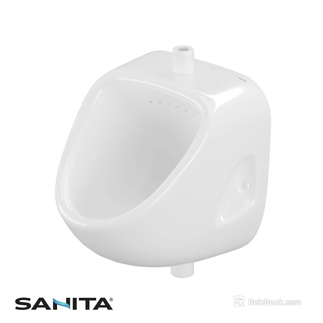 White Wall Mounted Modern Ceramic Urinal With Sleek Design And Clean Lines 3d model 