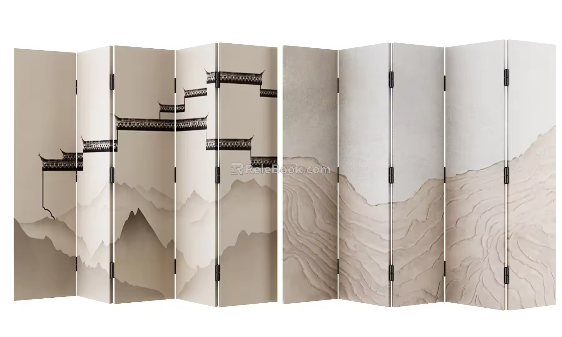 new chinese style screen 3d model