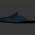 Blue Leather Slippers with Stitched Detailing and Comfortable Sole for Daily Wear
