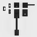 Decorative Black Door Lock Hardware Accessories Ornament Set For Home Decor