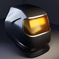 Modern Black Welding Helmet With Yellow Tinted Lens And Sleek Design