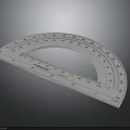 White Protractor Measuring Tool With Clear Scale And Numeric Markings