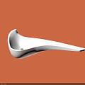 Sleek White Modern Bathroom Sink With Curved Design On Orange Background