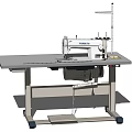 Industrial Sewing Machine with Sturdy Worktable and Mechanical Structure for Heavy Duty Fabric Stitching 3d model