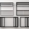 Stylish Modern Window Designs With Multiple Opening Styles And Black Frames 3d model