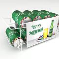 Tsingtao Beer Football Themed Canned Beer Display In Metal Rack With Signboard