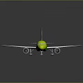 Green and Yellow Airplane Model Featuring Detailed Exterior and Smooth Shiny Finish
