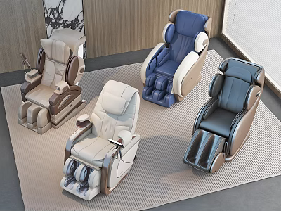 Modern Multiple Colors Massage Chairs With Ergonomic Design Armrest And Footrest Features 3d model