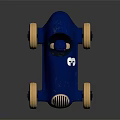 Electric Toy Blue Race Car with Number 3 and Yellow Wheels for Kids