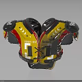 Riddell TEST 01 Football Shoulder Pads With Yellow Red And Black Straps And Padding