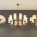 Modern Brass Chandeliers with Frosted Glass Shades Multiple Arms and Decorative Balls
