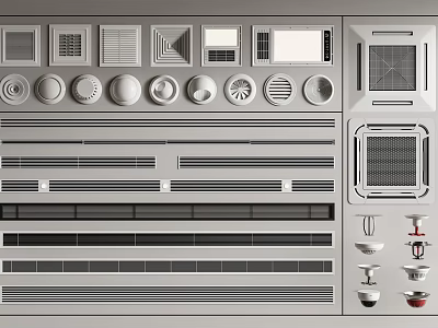 Various Air Conditioner Air Vents Designs And Grille Types For Home Interior 3d model